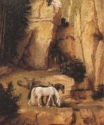 Moritz von Schwind A Hermit Leading Horses to the Trough (mk22) china oil painting reproduction